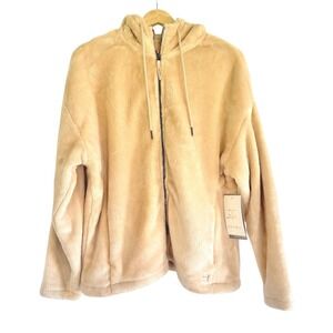 Soybu Women Plush Pile Jacket Porcelain Beige Full Zip Hoodie FS9250 Large NWT